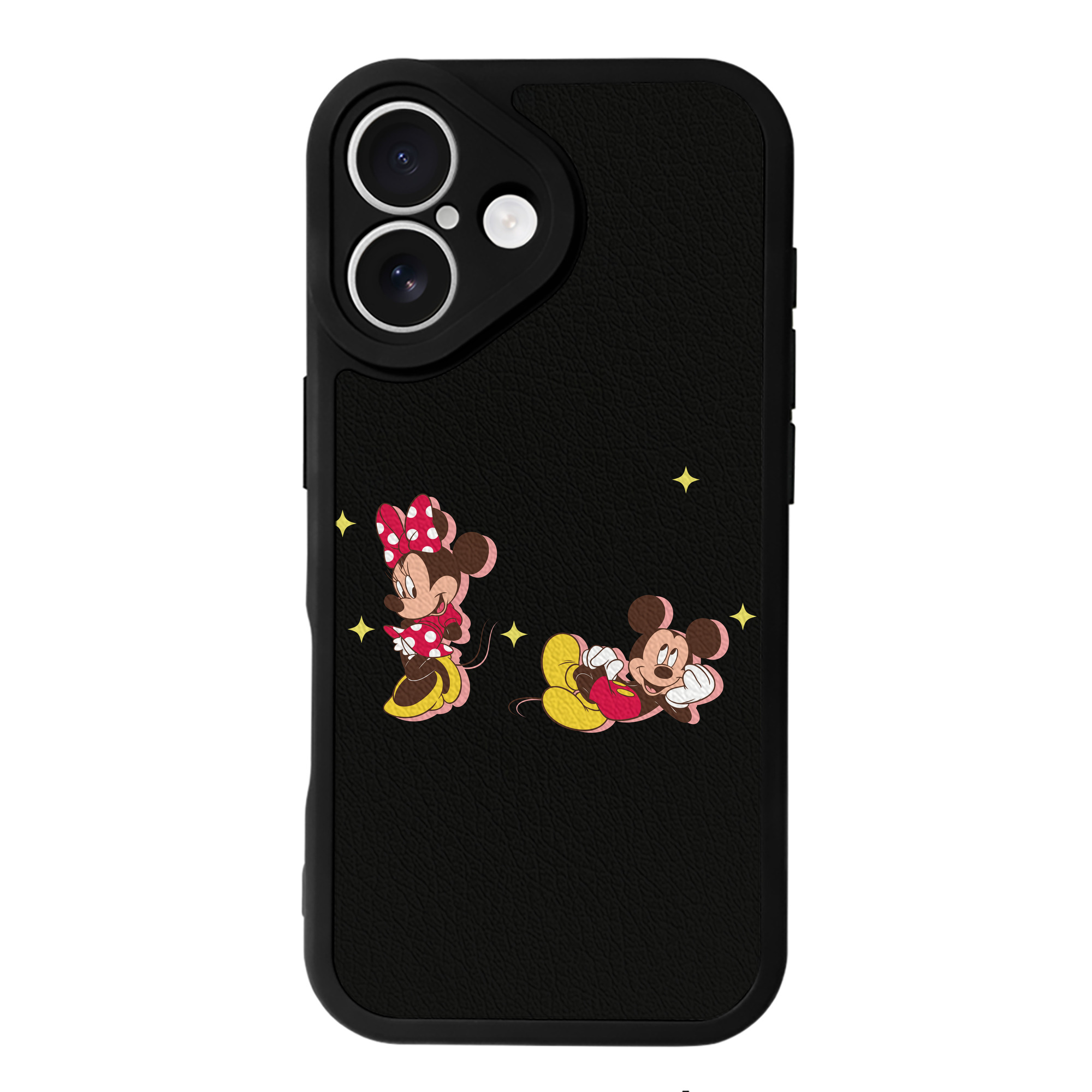 （画像用） ミッキーマウス Mickey Mouse 【iPhone 16シリーズ対応】シリコンスマホケース（レザー調） 材質：シリコン